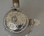Chocolate pot, Benjamin Bradford (entered 1697), Silver, wood, British, London