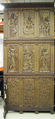 Pair of paneling, Carved walnut, gilded and painted; velvet, iron, probably Southwestern French