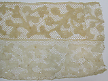 Fragment of Point de Milan lace, Bobbin lace, Milanese lace, Italian or Flemish