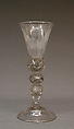 Standing cup, Glass, German, Brandenburg or Zechlin glass with Silesian engraving