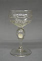 Wineglass, Glass, silver coin, French