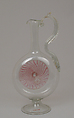 Bottle with stopper, Glass, Italian, possibly Venice (Murano)