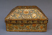 Box, Straw, cardboard, silk, paper lining, probably French