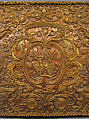 Casket, Straw on wood, canvas, marbled paper, linen (?) thread, French