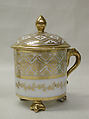 Cup with cover, Royal Porcelain Manufactory, Naples  Italian, Soft-paste porcelain, Italian, Naples