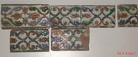 Tiles (6), Tin-glazed earthenware, Spanish, Seville