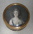 Box with portrait of a woman, said to be Princesse de Ligne, Jean-Baptiste Gillet, Tortoiseshell, gold, ivory, French, Paris