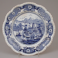 Plate, John & William Ridgway (British, Shelton, active ca. 1814–30), Earthenware with transfer-printed decoration, British, Shelton
