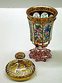 Standing cup with cover, Glass, Bohemian