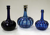 Bottle with silver mounts, Silver mounts by Adriaen van Hoecke (Dutch, 1659–1716), Glass, silver, French glass with Dutch, The Hague silver