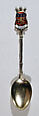 Souvenir spoon with arms of Lyon, Silver, parcel-gilt and enamel, European