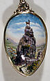 Souvenir spoon, Silver gilt, enamel, European