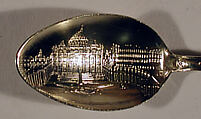 Souvenir spoon with depiction of St. Peter's Basilica, Silver, parcel-gilt, possibly Irish