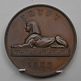 The Egyptian Medal, granted to the Army in Egypt in 1882, Medalist: Leonard Charles Wyon (British, London 1826–1891 London), Bronze, British