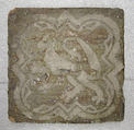 Tile, Red clay inlaid with white clay under a lead glaze ("Cistercian ware"), British