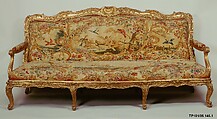 Settee (canapé) (part of a set), Nicolas-Quinibert Foliot, Carved and gilded beech; wool and silk tapestry, French, Paris