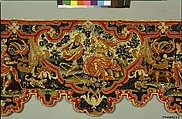 Bed valances and side curtains, Canvas; silk and wool embroidery in gros and petit point, French