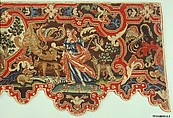 Bed valances and side curtains, Canvas; silk and wool embroidery in gros and petit point, French
