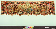 Bed valances and side curtains, Canvas; silk and wool embroidery in gros and petit point, French
