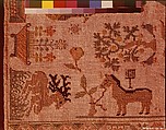 Sampler, Silk and metal thread on linen, German