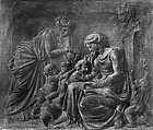 Mother and Children, Style of Piat Joseph Sauvage (Flemish, Tournai 1744–1818 Tournai), Oil on canvas, en grisaille, French