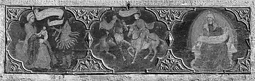 Cassone (one of a pair), Italian (Florentine?) Painter  , second quarter 15th century, Tempera on lindenwood, molded and gilt ornament, Italian, probably Florence