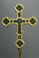 Processional cross, Partly gilt silver, niello, and copper with traces of gilding, over wood, Italian, Florence