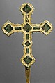 Processional cross, Partly gilt silver, niello, and copper with traces of gilding, over wood, Italian, Florence