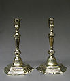 Pair of candlesticks, Possibly Claude Roysard (died by 1753), Silver, French, Rennes