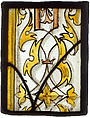 Border fragment, Colorless glass, silver stain, and vitreous paint, lead, possibly French