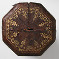 Case, Brown leather with gold tooled decoration, French