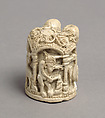 Chessman, Plaster, painted white, European