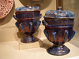 Vase with cover, Tin-glazed and luster-painted earthenware, Spanish, Valencia