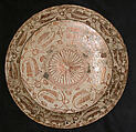 Dish, Tin-glazed and luster-painted earthenware, Spanish, Valencia