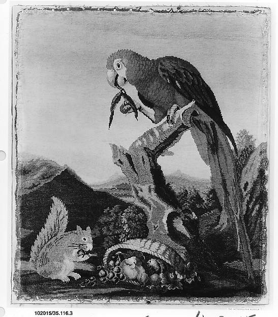 Parrot and squirrel by Savonnerie Manufactory, The Metropolitan Museum of Art