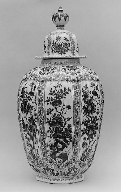 Vase with cover (one of a pair)