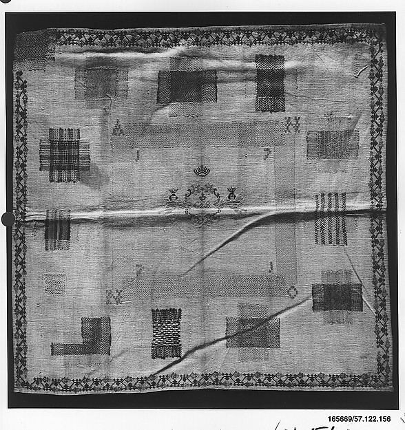 Embroidered darning sampler