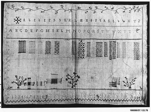 Embroidered darning sampler by an unrecorded maker, The Metropolitan Museum of Art