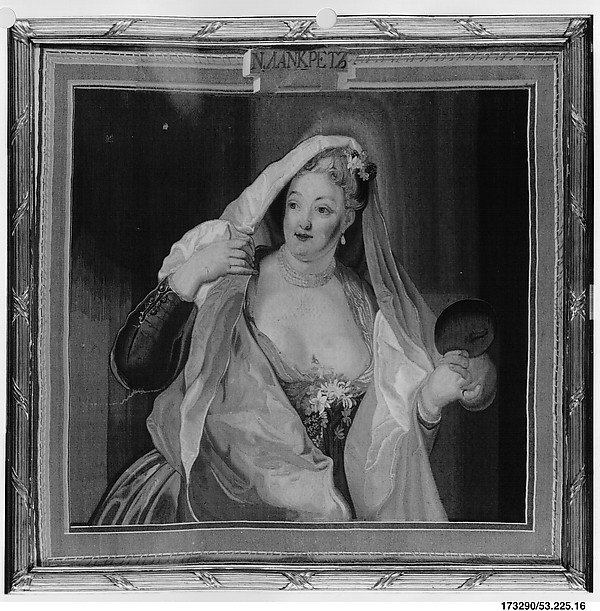 Woman with a Mirror by Imperial Russian Tapestry Manufactory, Saint Petersburg, The Metropolitan Museum of Art