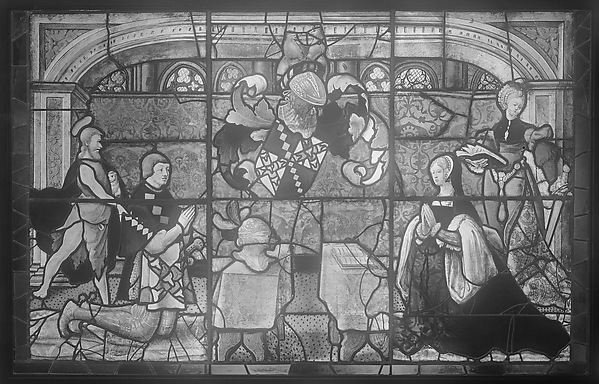 Saint Catherine and Saint John with a donor and his wife by Anonymous