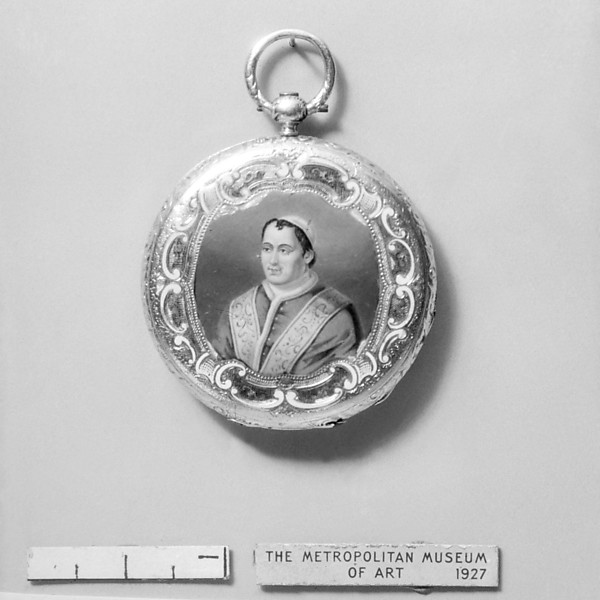 Watch with enamel portrait of Pope Pius VII (1742–1823) by Vaucher neveu, The Metropolitan Museum of Art