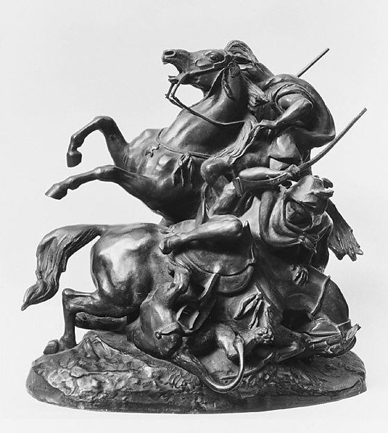 Two Mounted Arabs Killling a Lion by Antoine-Louis Barye, The Metropolitan Museum of Art