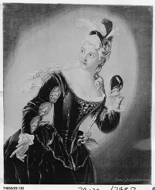 Young Woman Holding a Mask by Jean-Baptiste Santerre, The Metropolitan Museum of Art