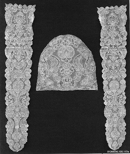 Cap crown and pair of lappets by an unrecorded maker, The Metropolitan Museum of Art