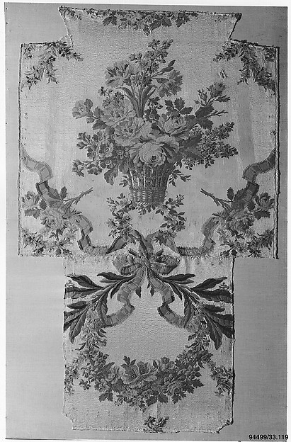 Woven silk upholstery for a chair