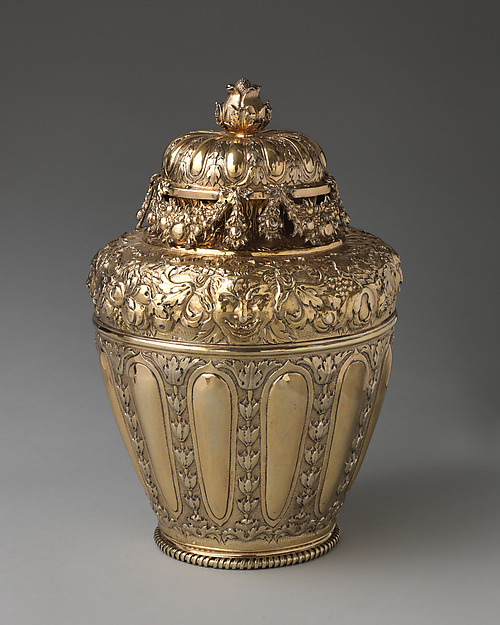 Vase with cover (one of a pair)