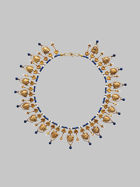 Necklace with Satyr's-head pendants