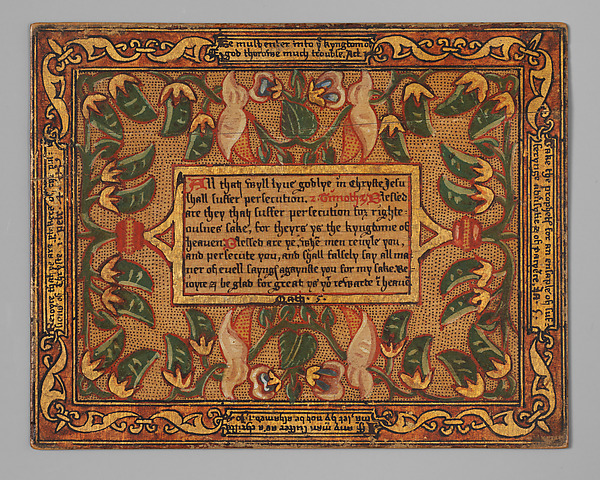 Trencher with quotation from The Governance of Virtue (1566) (one of a set)