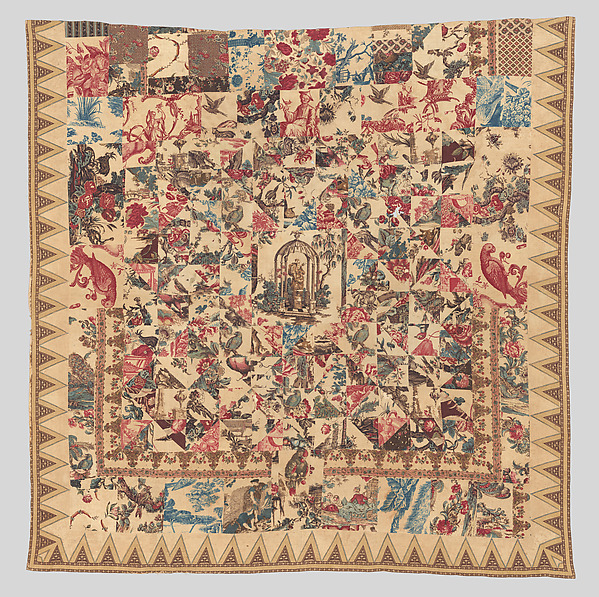 Pieced and quilted coverlet