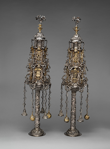 Pair of Torah finials (rimonim)
